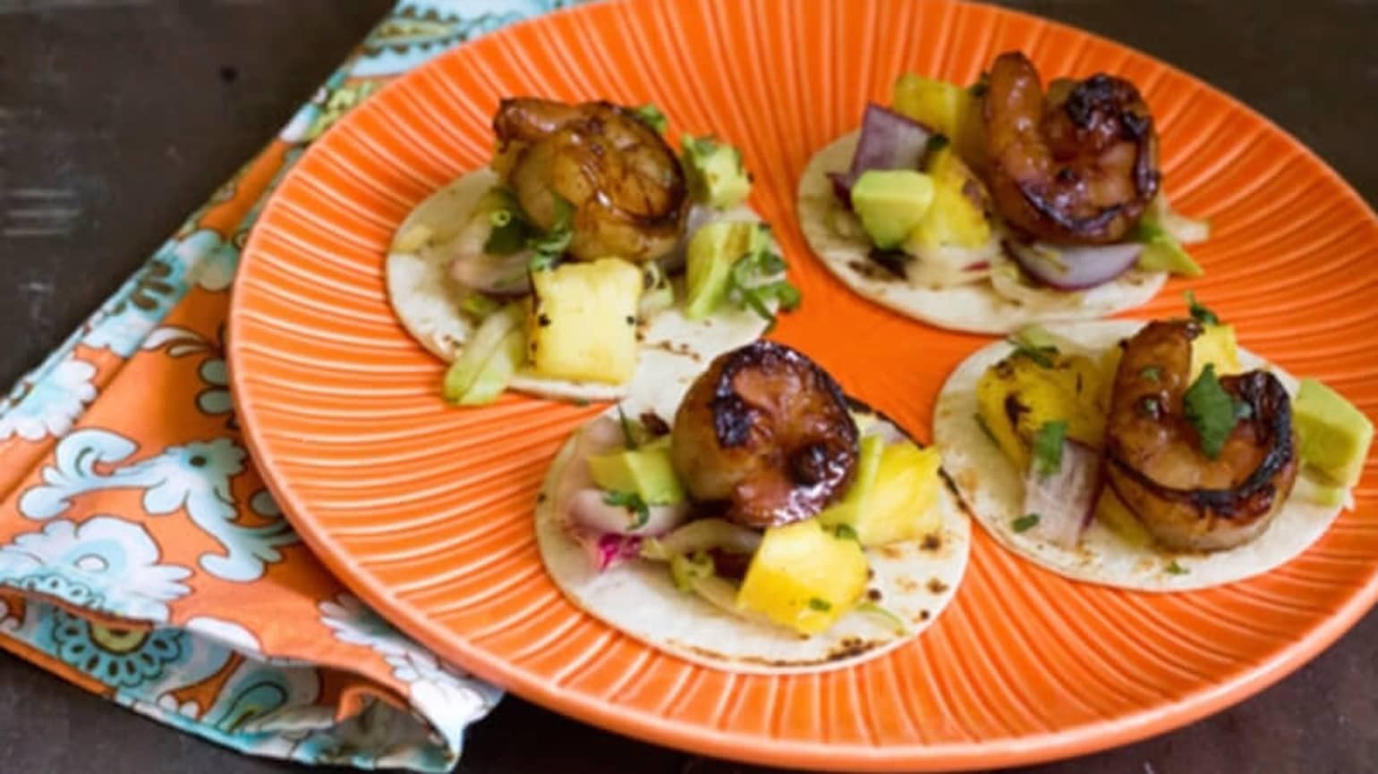 Mini Pineapple Rum Shrimp Tostadas